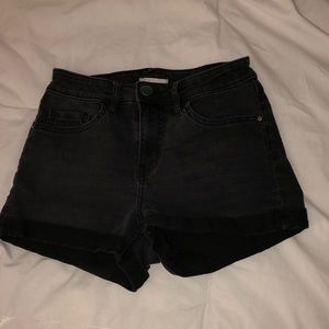 H&M black denim shorts